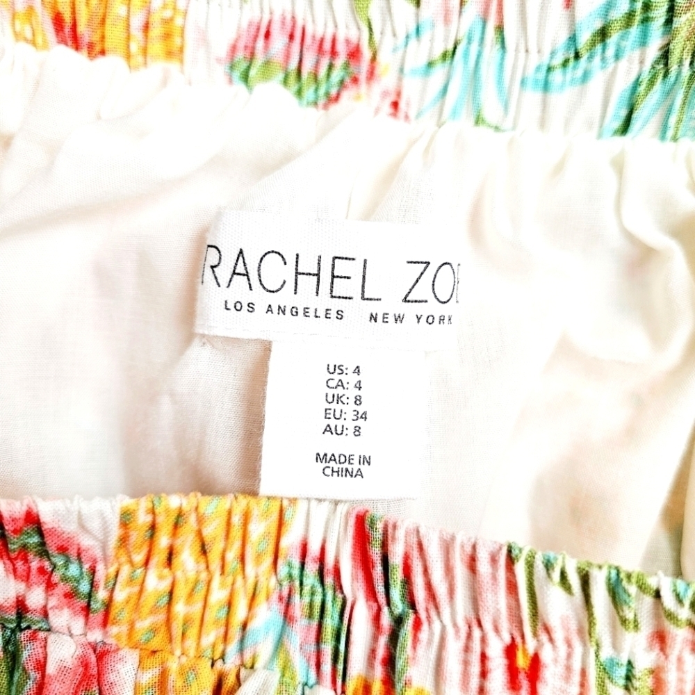 Rachel Zoe 100% Cotton Fully Lined Pull On Floral Maxi Skirt 4 Colorful Rare New - Picture 15 of 16